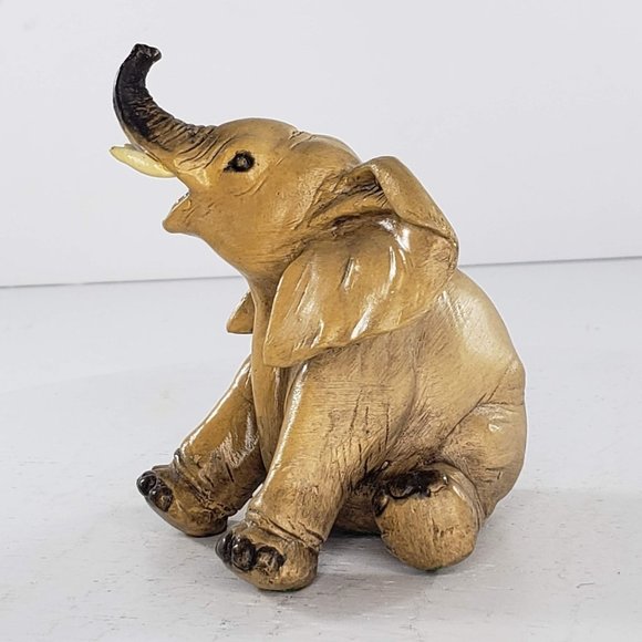 Vintage Guido Cacciapuoti Baby Lucky Elephant Figurine Signed Trunk Up - Picture 3 of 7